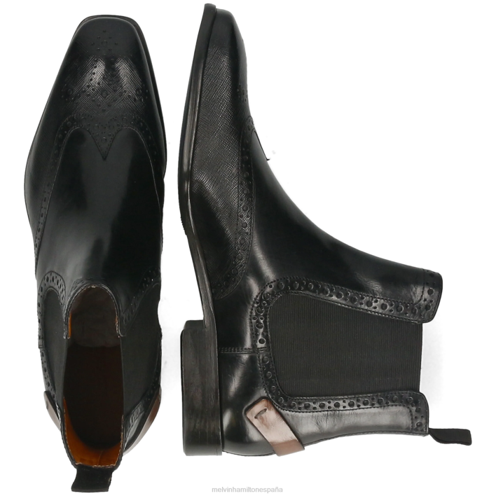 vínculo 3 hombres Melvin & Hamilton negro JRT425 botines