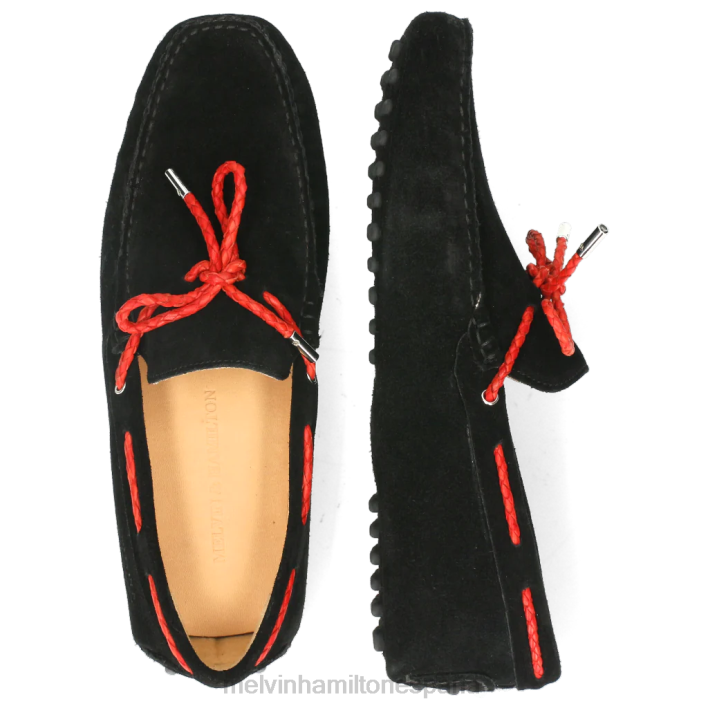 Nelson 3 hombres Melvin & Hamilton negro JRT4321 mocasines