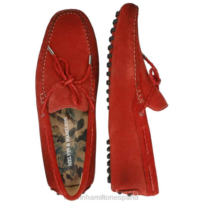 Nelson 3 hombres Melvin & Hamilton rojo JRT4304 mocasines