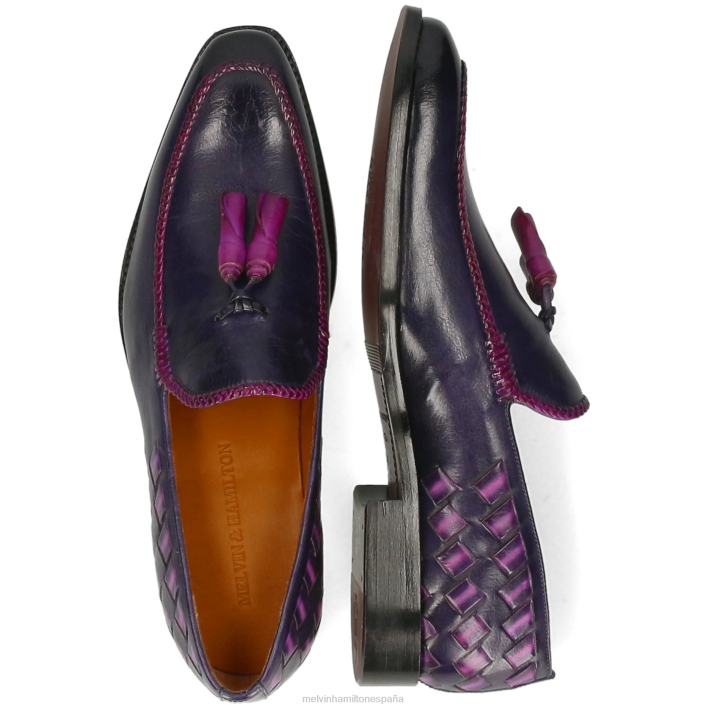 leonardo 32 hombres Melvin & Hamilton púrpura JRT4261 mocasines