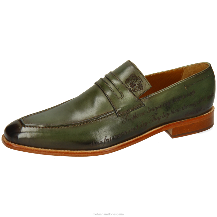 leonardo 37 hombres Melvin & Hamilton verde JRT4227 mocasines