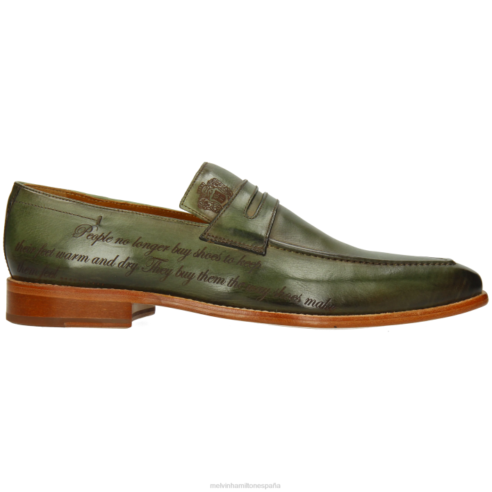 leonardo 37 hombres Melvin & Hamilton verde JRT4227 mocasines
