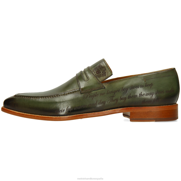 leonardo 37 hombres Melvin & Hamilton verde JRT4227 mocasines