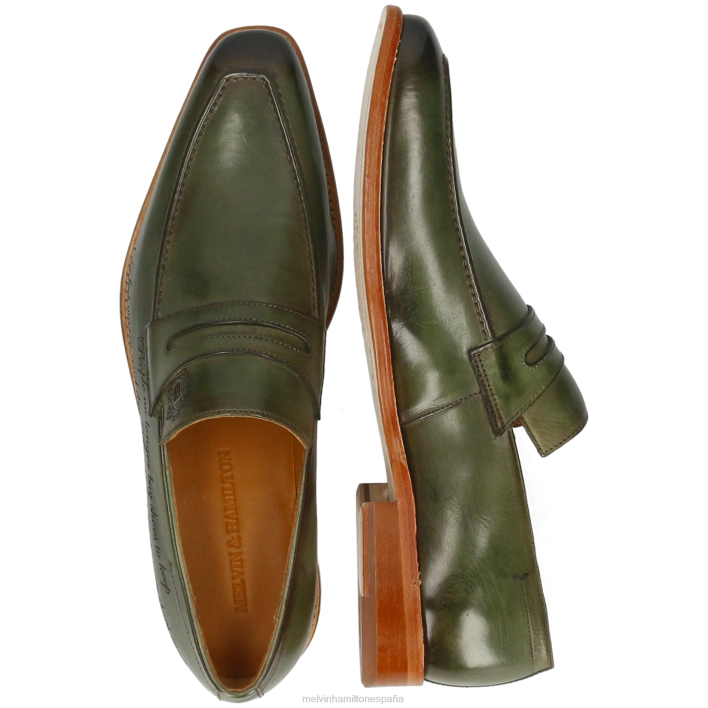 leonardo 37 hombres Melvin & Hamilton verde JRT4227 mocasines