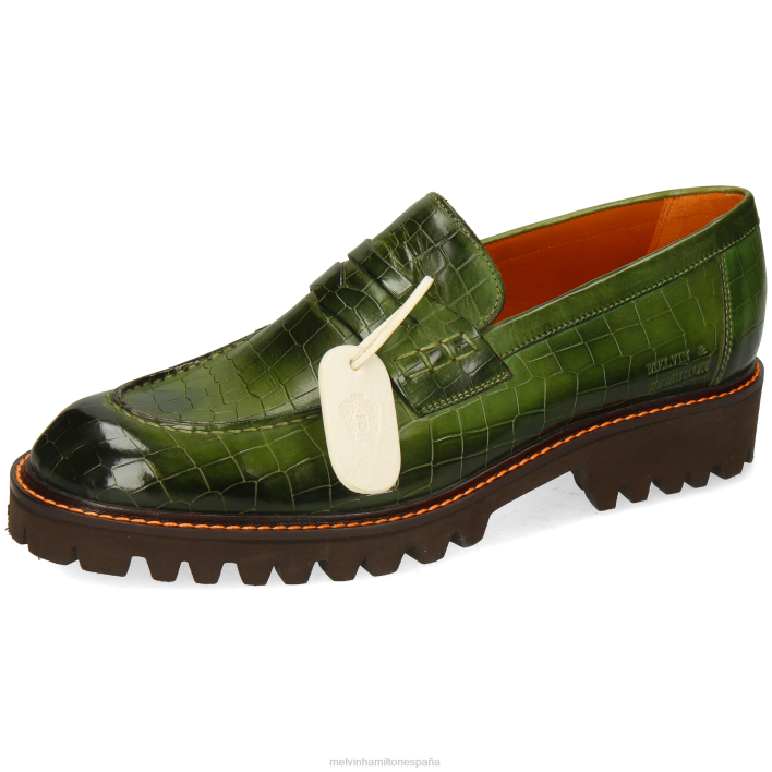 perforar 9 hombres Melvin & Hamilton verde JRT4265 mocasines