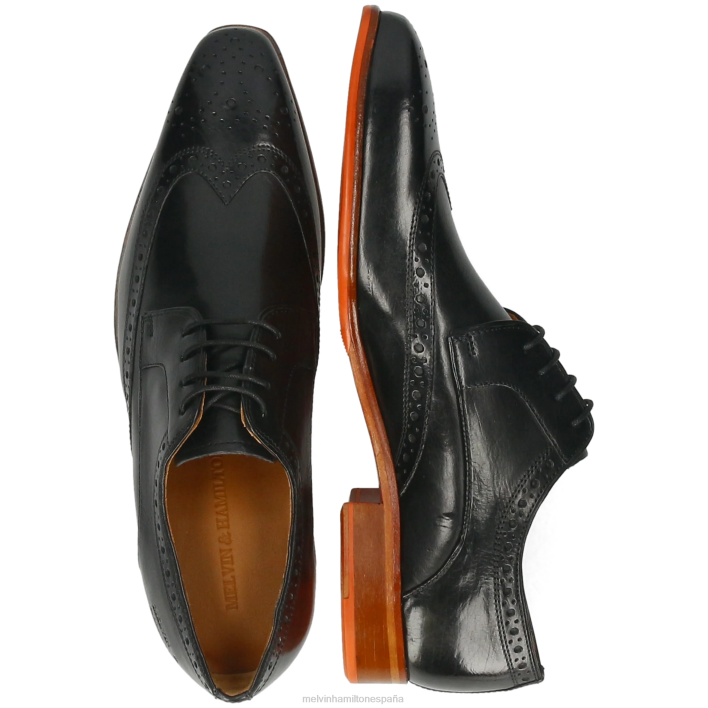 Luis 3 hombres Melvin & Hamilton negro JRT4471 zapatos derby