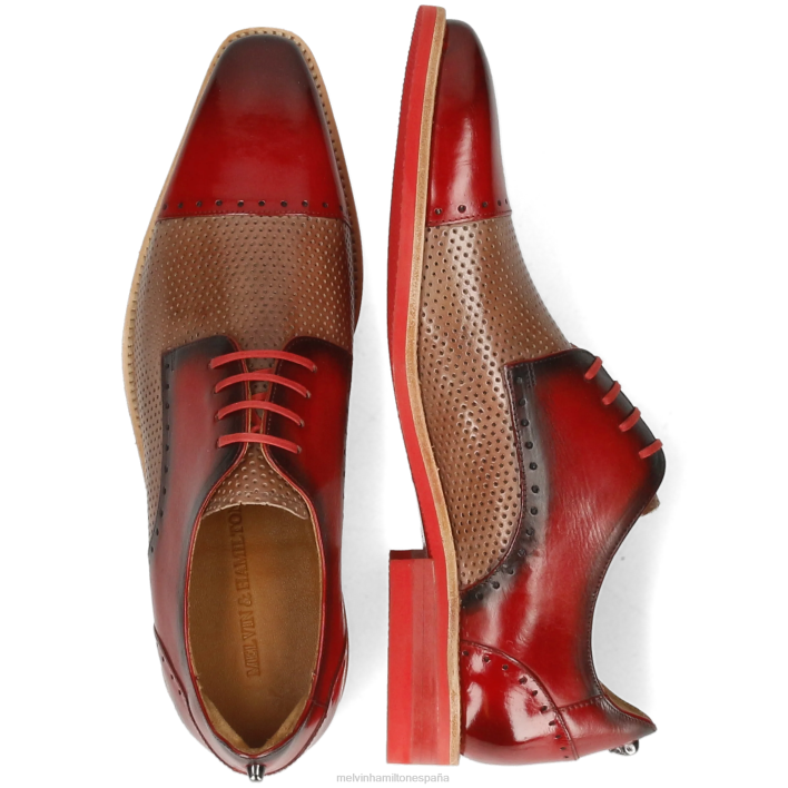 dave 1 hombres Melvin & Hamilton rojo JRT4513 zapatos derby