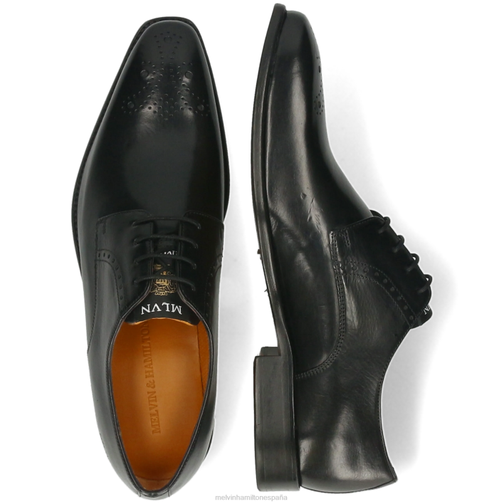 dylan 1 hombres Melvin & Hamilton negro JRT4458 zapatos derby