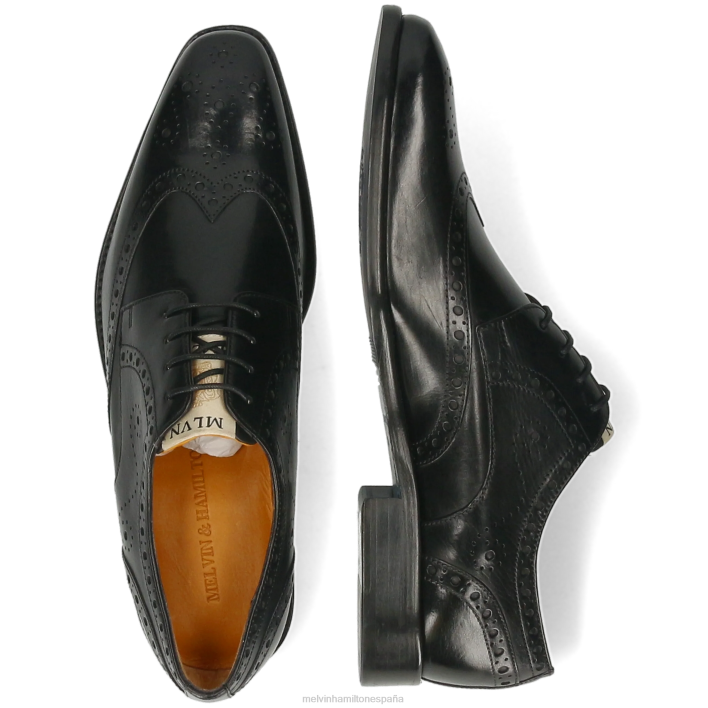 dylan 2 hombres Melvin & Hamilton negro JRT4437 zapatos derby