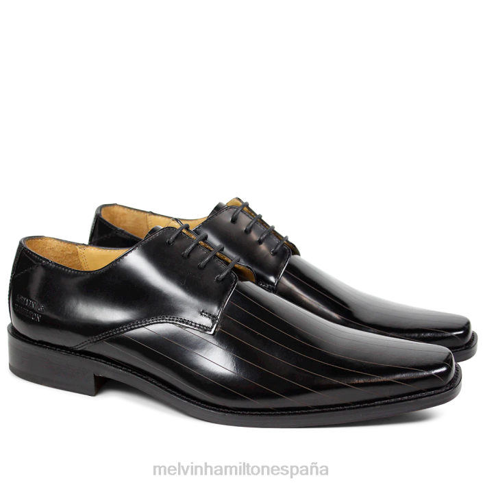 franco 9 hombres Melvin & Hamilton negro JRT4555 zapatos derby