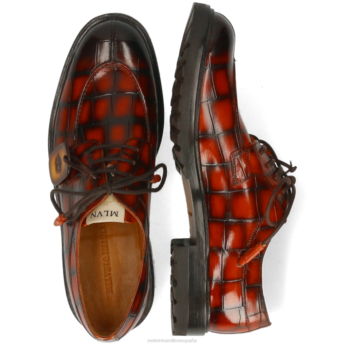 perforar 2 hombres Melvin & Hamilton naranja JRT4430 zapatos derby