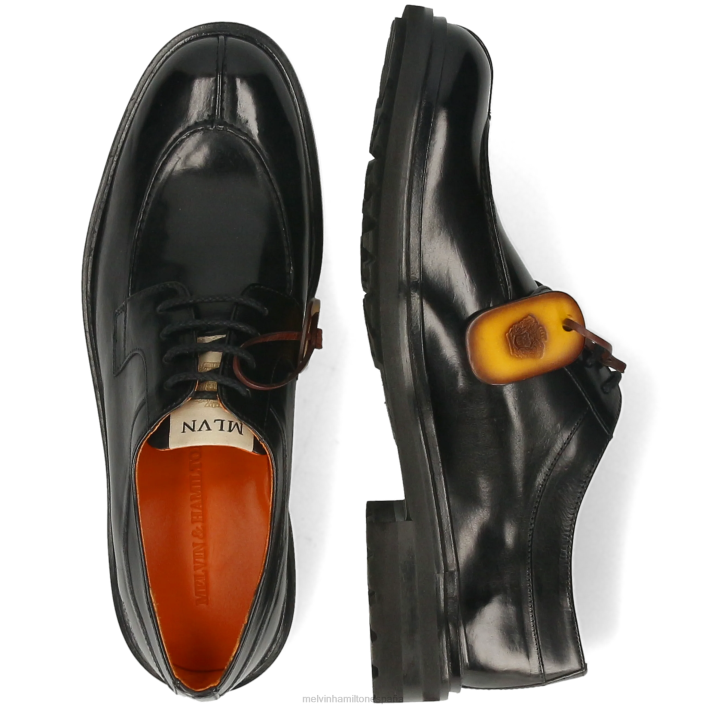 perforar 2 hombres Melvin & Hamilton negro JRT4369 zapatos derby
