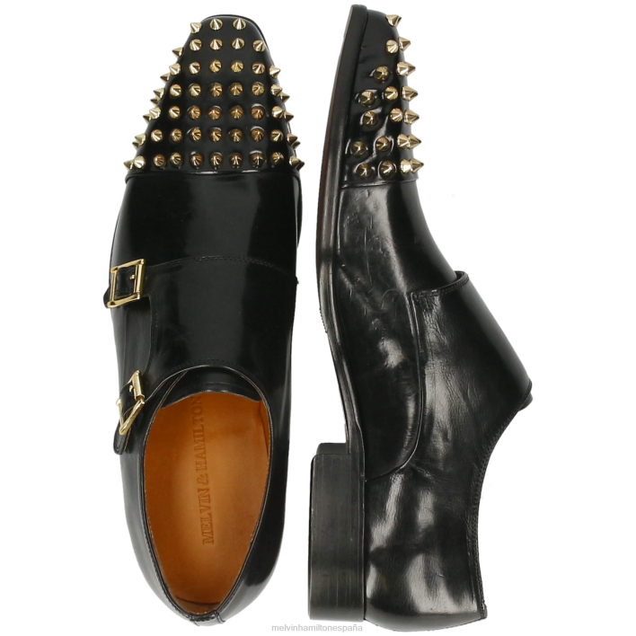 lanza 1 hombres Melvin & Hamilton negro JRT4343 zapatos monje