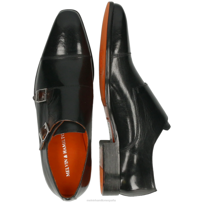 luis 52 hombres Melvin & Hamilton negro JRT4341 zapatos monje