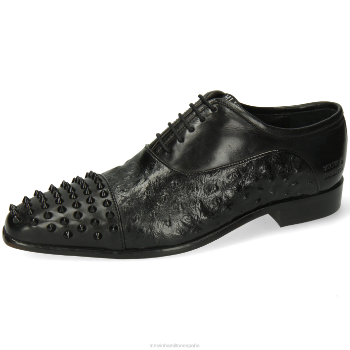 lanza 23 hombres Melvin & Hamilton negro JRT4165 zapatos Oxford