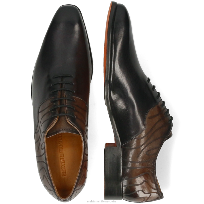 luis 53 hombres Melvin & Hamilton negro JRT4182 zapatos Oxford