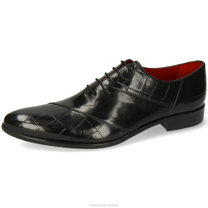 toni 49 hombres Melvin & Hamilton negro JRT4179 zapatos Oxford