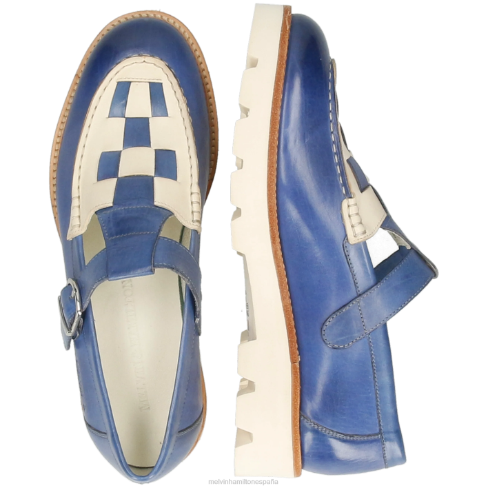 jade 14 mujer Melvin & Hamilton azul JRT41487 zapatos monje