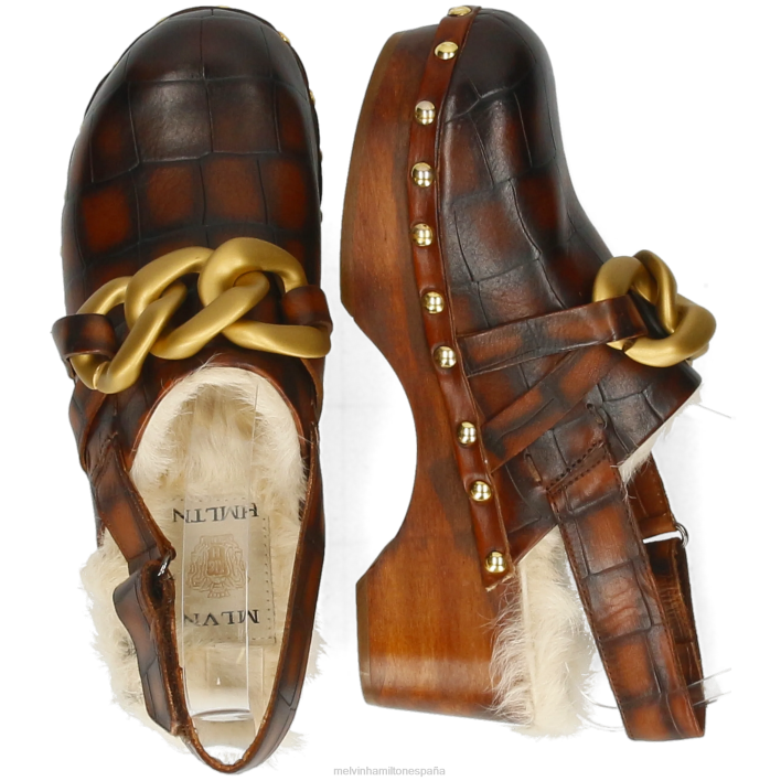 flora 1 mujer Melvin & Hamilton marrón JRT41990 zuecos