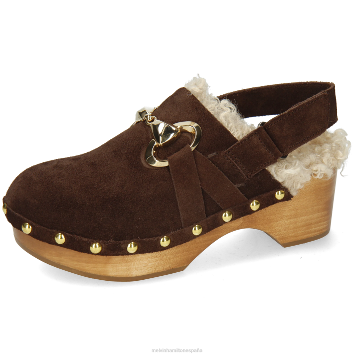 flora 1 mujer Melvin & Hamilton marrón JRT41992 zuecos