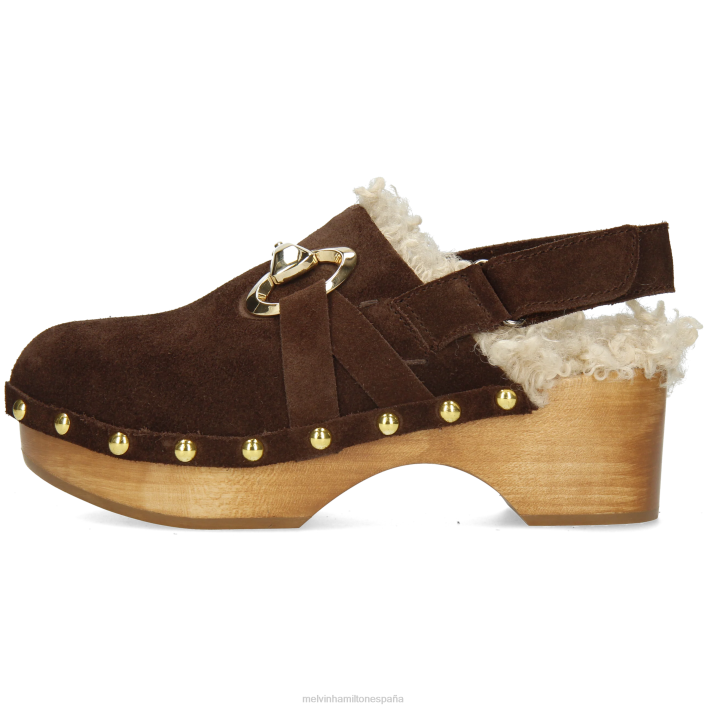 flora 1 mujer Melvin & Hamilton marrón JRT41992 zuecos